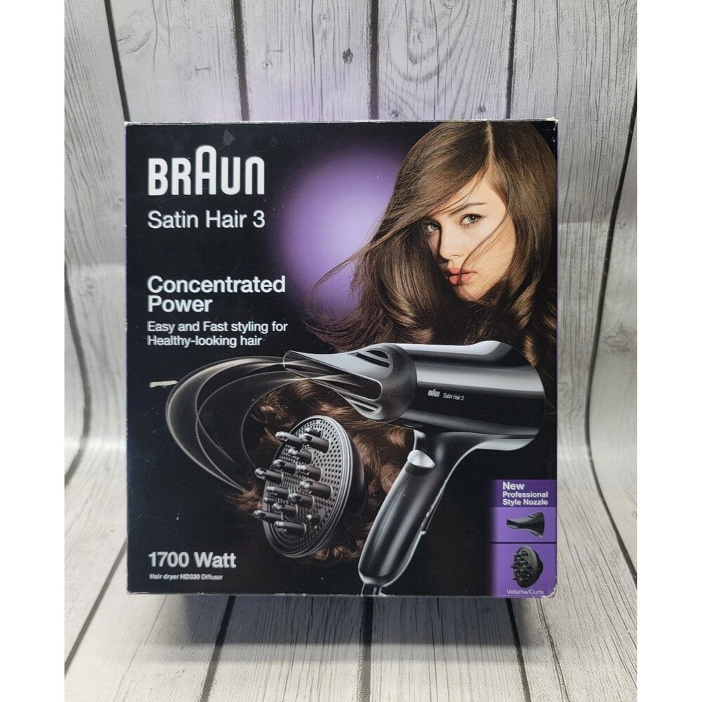 BRAUN Satin Hair 3 Concentrated Power Hair Dryer HD330 Diffusor 1700W